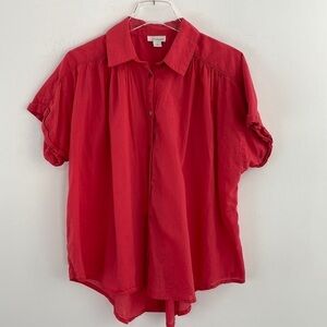 SUNDANCE 100% Cotton Tensift Shirt in Berry Sz M